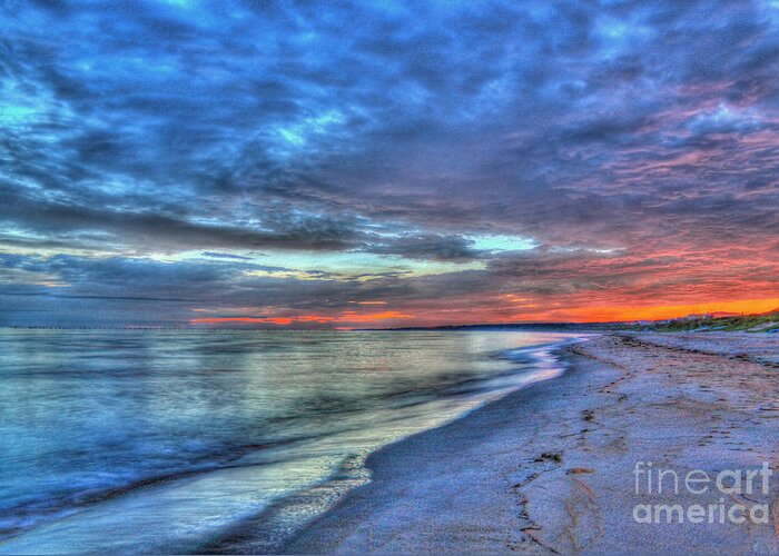 Sunrise Greeting Card featuring the photograph Virginia Beach Sunrise HDR by Jeff Breiman