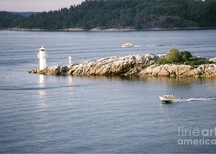 Lighthouse Greeting Card featuring the photograph Visby by Barry Bohn
