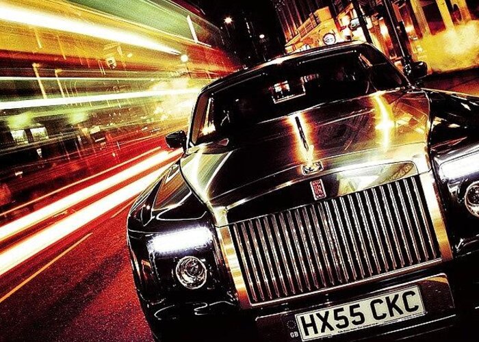 Fashion Greeting Card featuring the photograph Visionary #rollsroyce #black #gold by Marley Brook