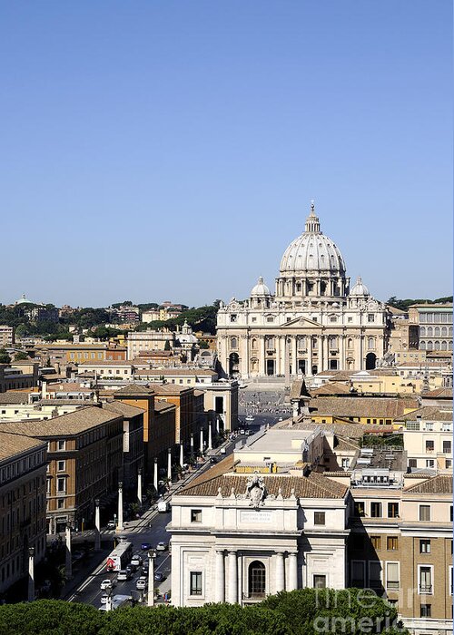 Italy Greeting Card featuring the photograph Vista of St Peters in Rome by Brenda Kean