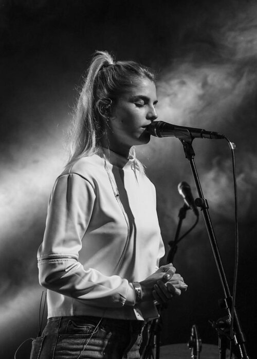 Rebecca Dru Photography Greeting Card featuring the photograph Vocalist Hannah Reid in LONDON GRAMMAR at The El Rey Theatre by Rebecca Dru