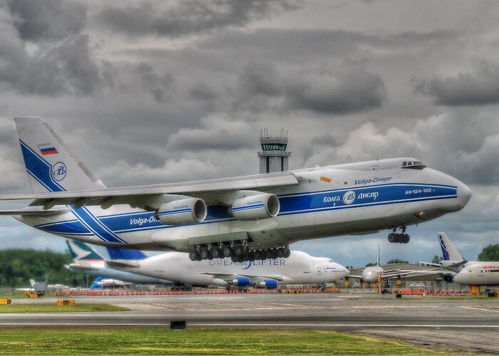 Boeing Greeting Card featuring the photograph Volga-Dnepr An124 by Jeff Cook