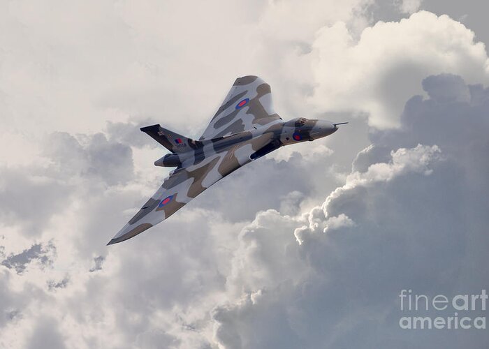 Avro Greeting Card featuring the digital art Vulcan Topside by Airpower Art
