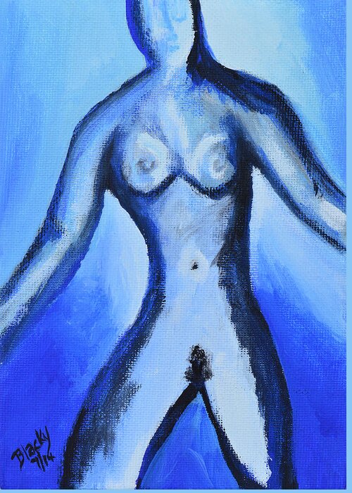 Blues Greeting Card featuring the painting Vulnerable To The Blues by Donna Blackhall