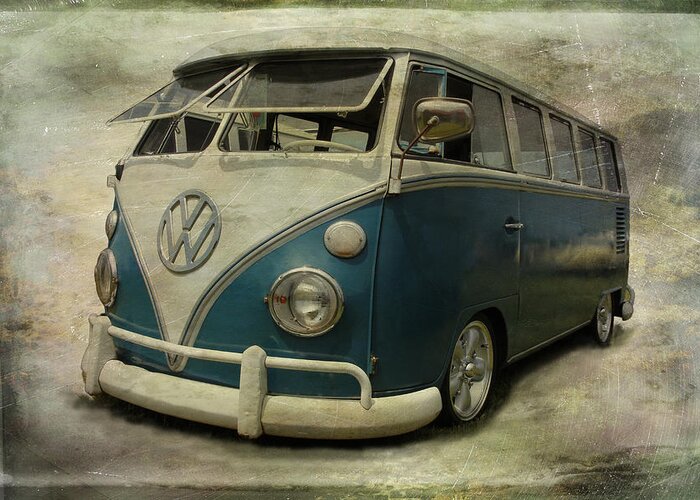 Vw Bus Greeting Card featuring the photograph VW Bus On Display by Athena Mckinzie