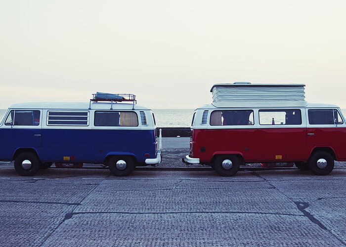 Volkswagen Greeting Card featuring the photograph VWs by Nick Barkworth