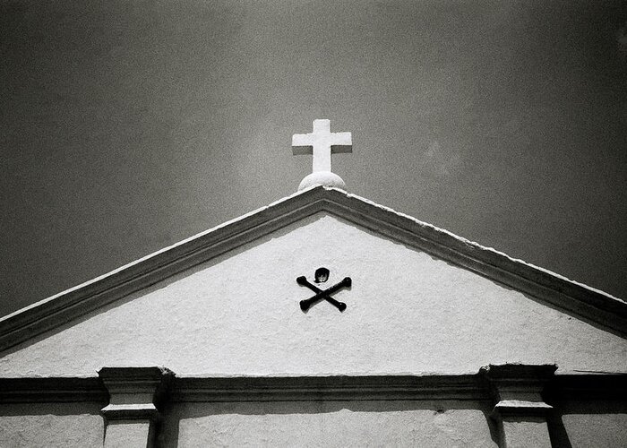 Christianity Greeting Card featuring the photograph Skull And Crossbones by Shaun Higson