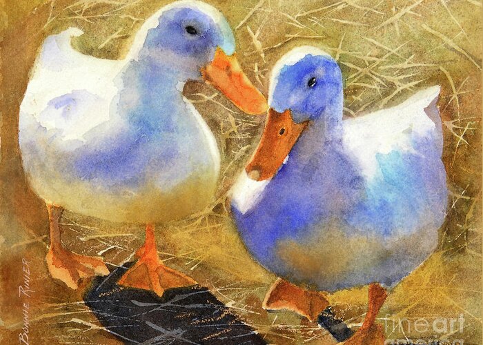 Ducks Greeting Card featuring the painting Wait for Me by Bonnie Rinier