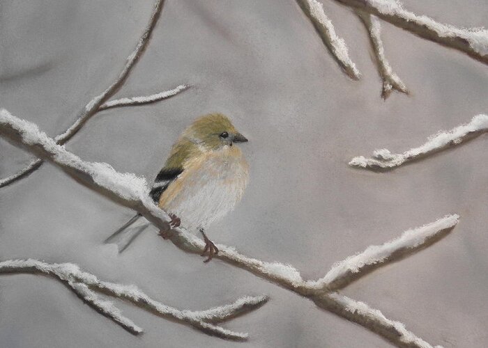 Winter Greeting Card featuring the pastel Waiting Out the Storm by Carol Corliss