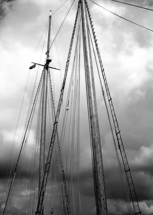 Mast Greeting Card featuring the photograph Waiting to Sail by Ellen Tully