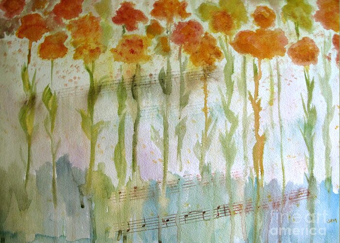 Flower Greeting Card featuring the painting Waltz of the Flowers by Sandy McIntire