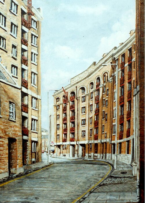 Gun Wharf Greeting Card featuring the painting Wapping High Street and Gun Wharf London by Mackenzie Moulton
