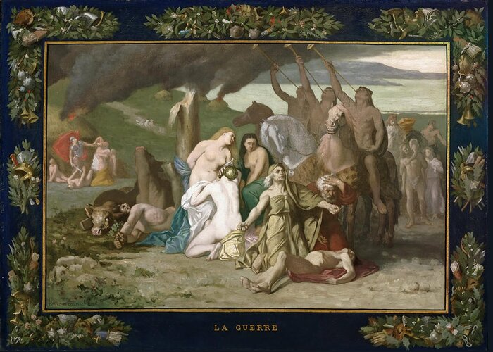 Pierre Puvis De Chavannes Greeting Card featuring the painting War by Pierre Puvis de Chavannes