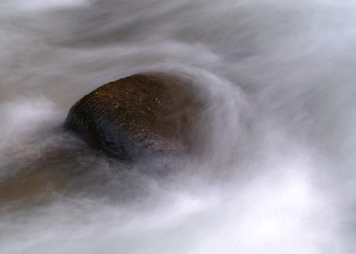 Rocks Greeting Card featuring the photograph Water Around A Rock by Jeff Swan