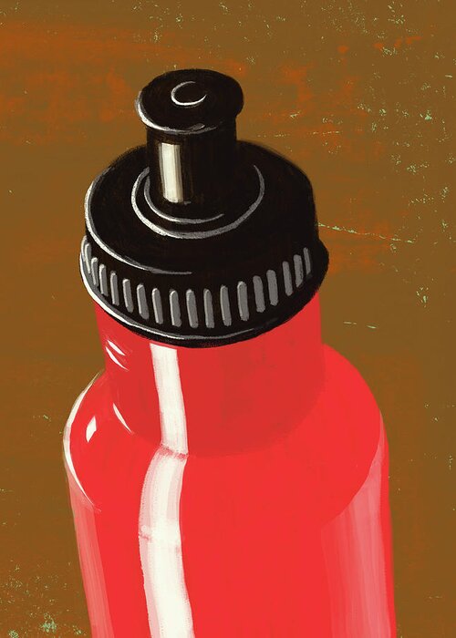 Purity Greeting Card featuring the digital art Water Bottle Illustration by Don Bishop