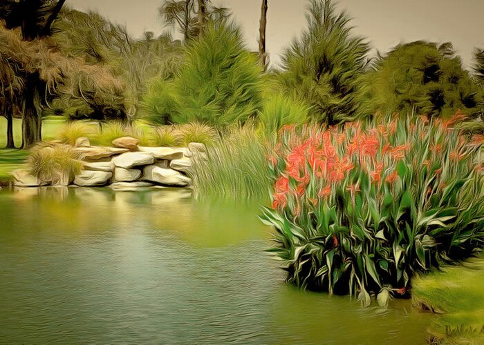 Barbara Snyder Greeting Card featuring the painting Water Hazard Santa Maria Country Club 2 by Barbara Snyder