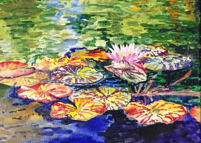 Lilies Greeting Card featuring the painting Water Lilies by Irina Sztukowski