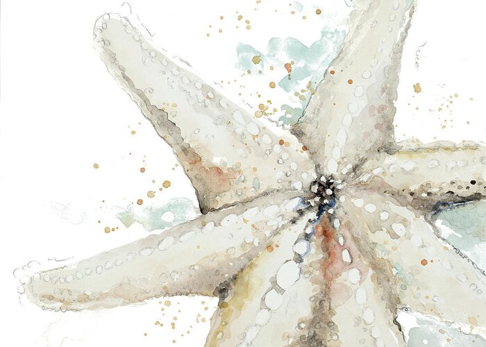 Waterstarfishcoastal Greeting Card featuring the painting Water Starfish by Patricia Pinto