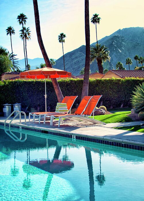 Pool Greeting Card featuring the photograph WATER WAITING Palm Springs by William Dey