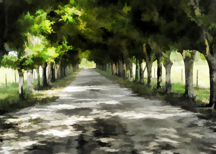 Water Color Driveway Greeting Card featuring the photograph Watercolored driveway by Keith Lovejoy