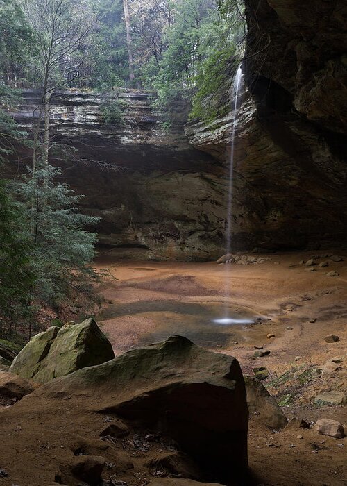 Water Greeting Card featuring the photograph Waterfall At Ash Cave by Dale Kincaid