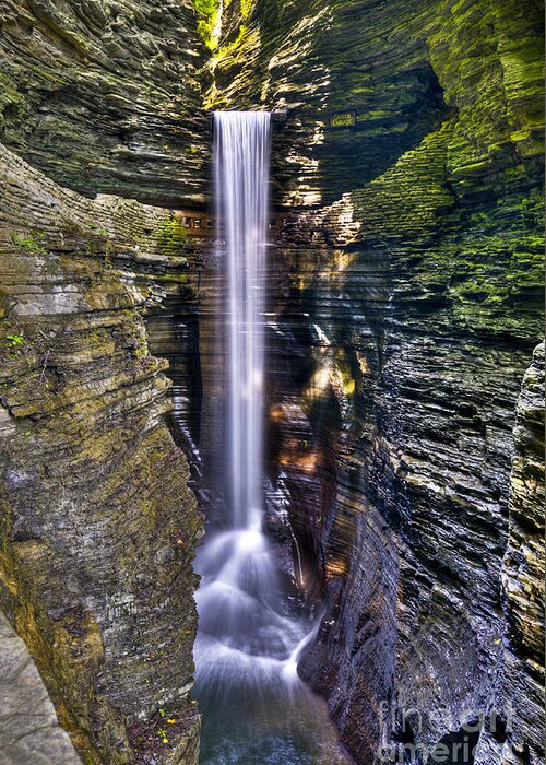 Watkins Glen Greeting Card featuring the photograph Watkins Glen Cascade by Anthony Sacco