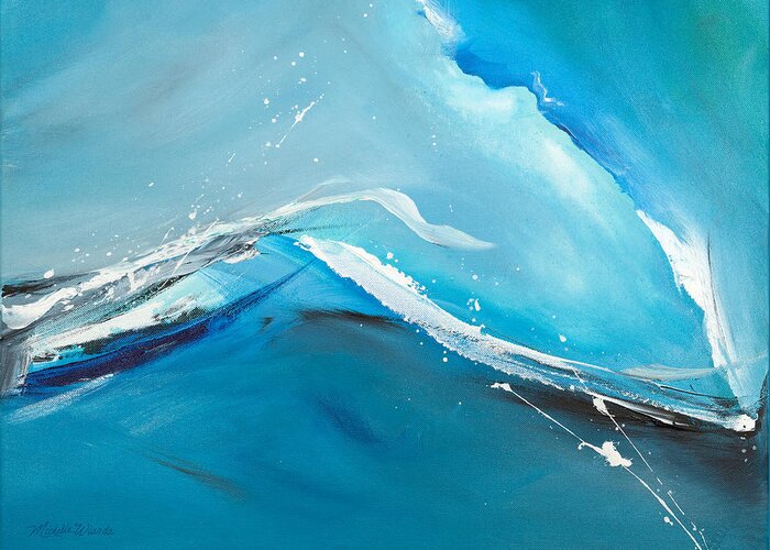 Abstract Greeting Card featuring the painting Wave Action by Michelle Constantine
