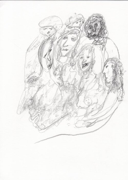 Jim Taylor Greeting Card featuring the drawing We Are Refugees by Jim Taylor