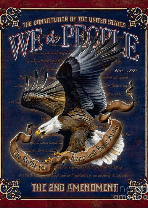 We The People Greeting Card featuring the painting We The People by JQ Licensing