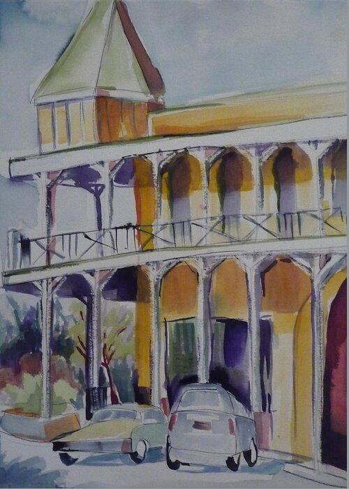 Watercolor Greeting Card featuring the painting Welcome to the Artesia by Suzanne Willis