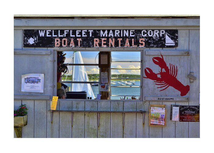 Wellfleet Harbor Greeting Card featuring the photograph Wellfleet Harbor thru the Window by Allen Beatty