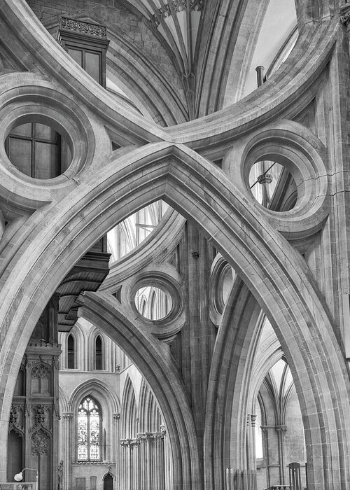 Architecture Greeting Card featuring the photograph Wells Transept, Wells Cathedral, England by John Ford