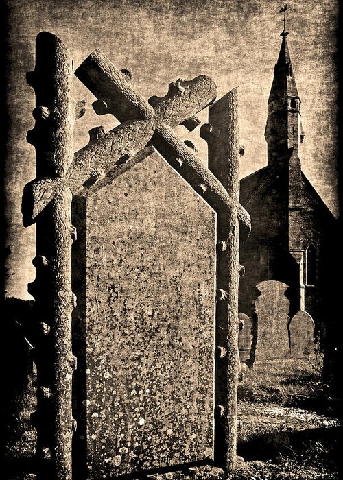 Pictorial Greeting Card featuring the photograph Welsh Grave yard by Jennifer Wright