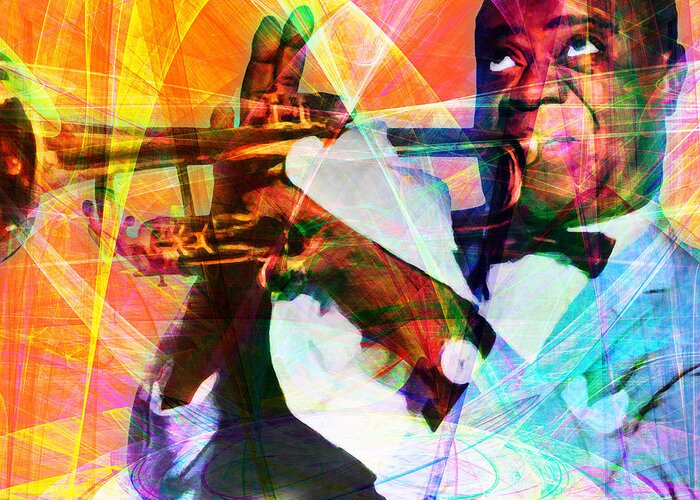 Celebrity Greeting Card featuring the photograph What A Wonderful World Louis Armstrong 20141218 square by Wingsdomain Art and Photography
