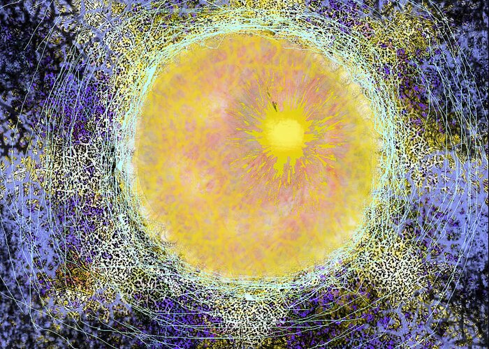 Sun Greeting Card featuring the digital art What Kind of Sun V by Carol Jacobs
