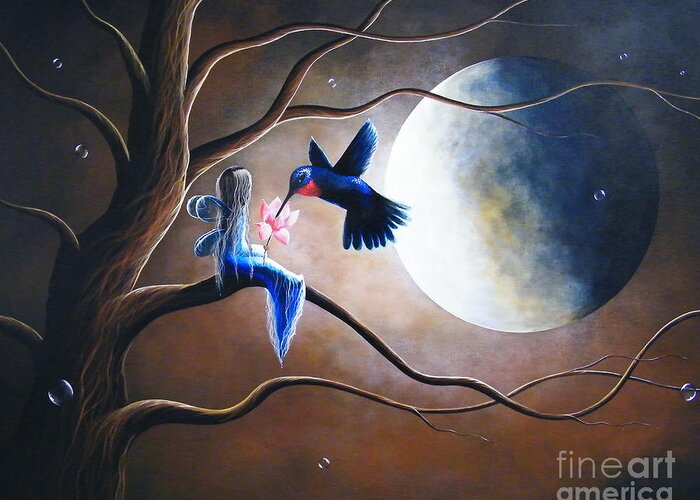 Hummingbird Greeting Card featuring the painting What Love Looks Like by Shawna Erback by Moonlight Art Parlour