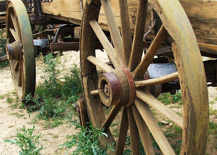 Wagon Greeting Card featuring the photograph Wheels by Patricia Quandel