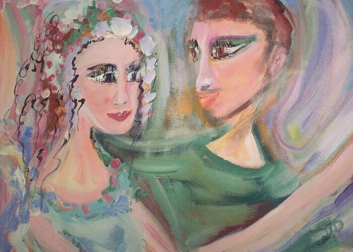 Ballet Greeting Card featuring the painting When Im close to you by Judith Desrosiers