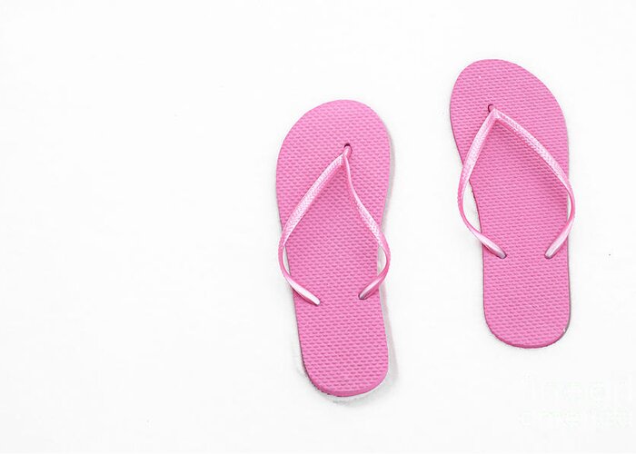 Andee Design Flip Flops Greeting Card featuring the photograph Where On Earth Is Spring - My Pink Flip Flops Are Waiting by Andee Design