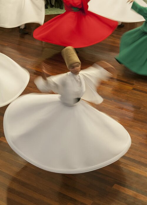 Turkey Greeting Card featuring the photograph Whirling Dervishes by Ayhan Altun