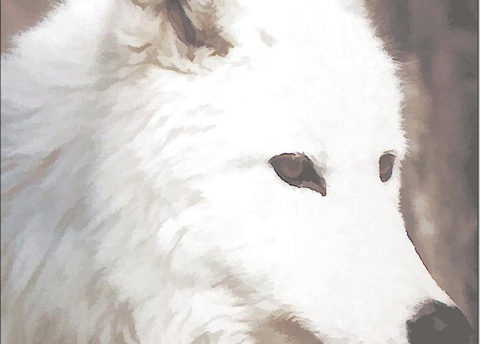 White Dazzle Wolf Greeting Card featuring the painting White Dazzle Wolf by Debra   Vatalaro