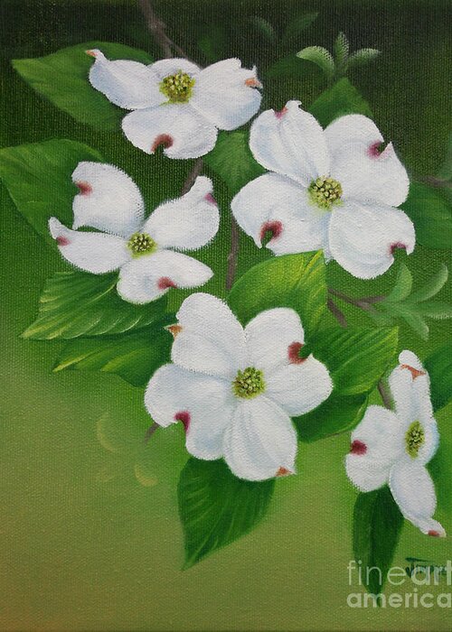 Dogwoods Greeting Card featuring the painting White Dogwoods by Jimmie Bartlett