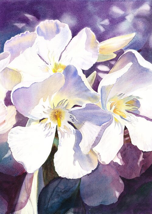 Oleander Greeting Card featuring the painting White Oleander by Irina Sztukowski