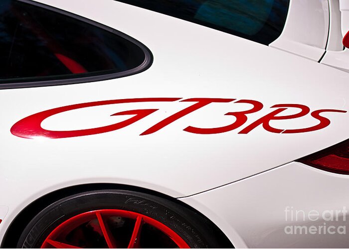 White Greeting Card featuring the photograph White Porsche GT3RS - Rear Quarter by Stuart Row