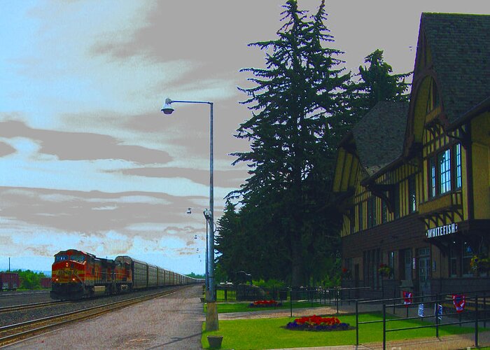 Train Greeting Card featuring the photograph Whitefish Depot by Patricia Januszkiewicz