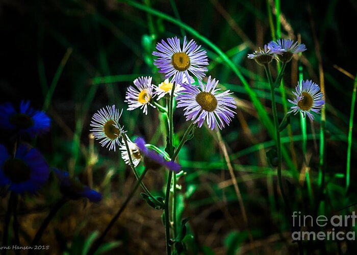 Background Greeting Card featuring the photograph Wild Flowers 115 by Arne Hansen