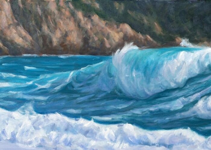 Sea Greeting Card featuring the painting Wild Waves by Marco Busoni
