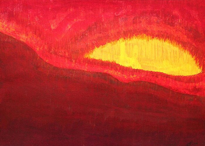 Fire Greeting Card featuring the painting Wildfire Eye original painting by Sol Luckman