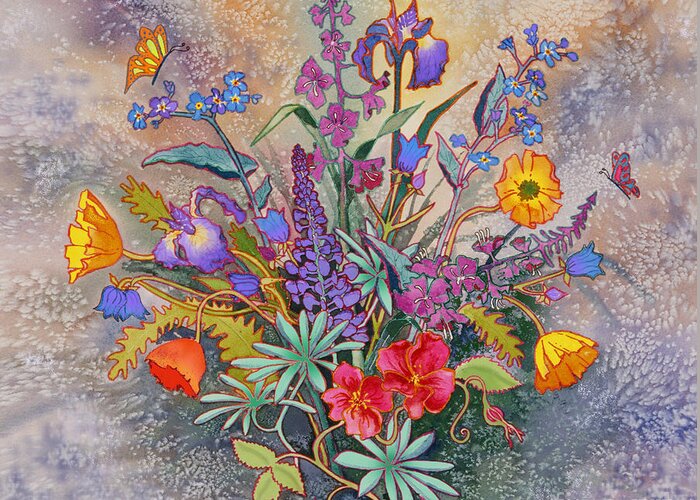 Wildflowers Of Alaska Greeting Card featuring the painting Wildflowers of Alaska II by Teresa Ascone