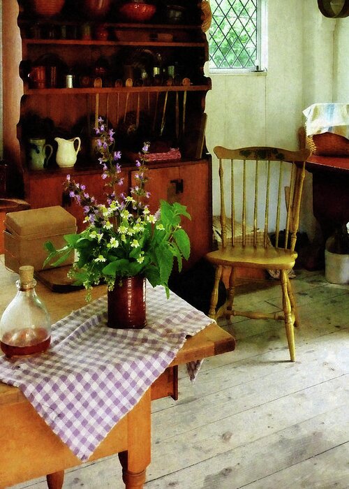 Wildflowers Greeting Card featuring the photograph Wildflowers on Kitchen Table by Susan Savad
